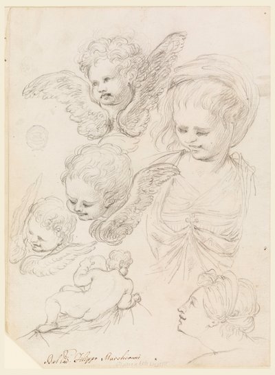 Studien für eine religiöse Darstellung, 1725–40 von Filippo Marchionni
