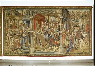Davids Söhne Amnon und Absalom erklären sich den Krieg, Wandteppich von David und Bathseba, ca. 1510-15 von Flemish School