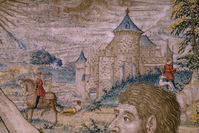 Serie Die Geschichte von Johannes dem Täufer: Die Taufe Christi (Het doopsel van Christus). Atelier Brüssel. 1515-1520. von Flemish School