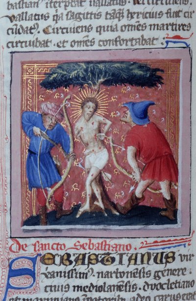 Ms Gen 1111 Seite aus der Legenda Aurea, Brügge, ca. 1400-10 von Flemish School