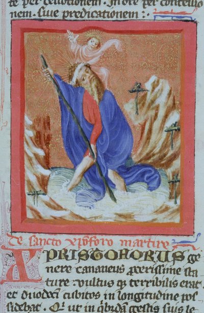 Seite aus der Legenda Aurea, Brügge, ca. 1400-10 von Flemish School