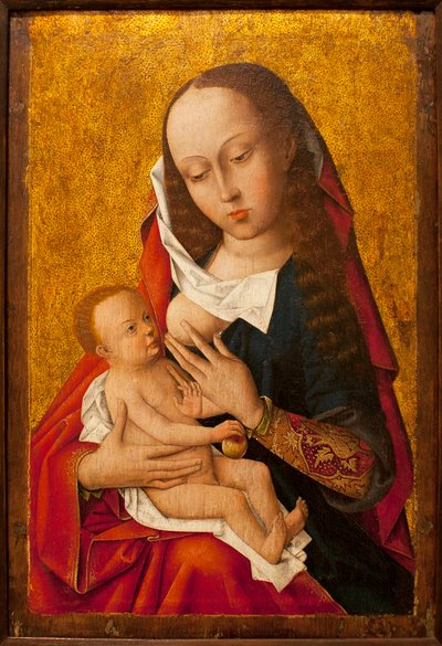 Die Jungfrau und das Kind - Gemälde eines flämischen Meisters, ca. 1475-1500 - Museum für Alte Kunst von Lissabon (Portugal) von Flemish School