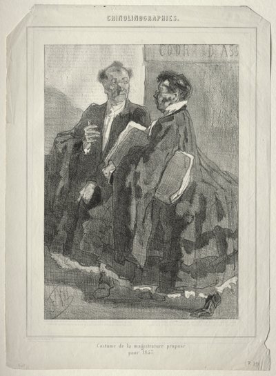 Crinolinographien (Kostüm der Magistratur vorgeschlagen für 1857) von Félicien Rops