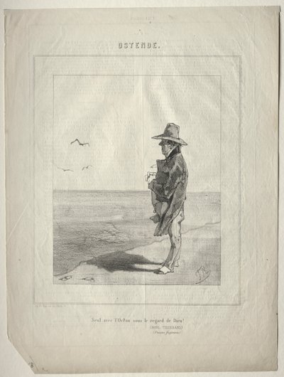 Ostende (Allein mit dem Ozean unter dem Blick Gottes!) von Félicien Rops