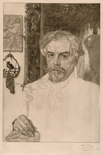 Porträt von Edmond de Goncourt von Félix Henri Bracquemond