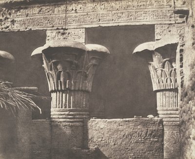Esneh Latopolis, Konstruktion Ensablée - Architrav, Fûts und Kapitelle, 1851-52 von Félix Teynard