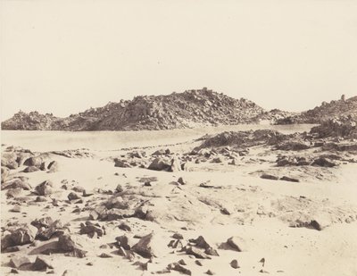 Première Cataracte, Granitberge bedeckt mit Sand von Félix Teynard