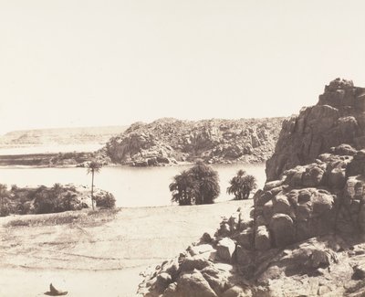 Tâfah, Granitfelsen am Ufer des Nils, 1851-52, gedruckt 1853-54 von Félix Teynard