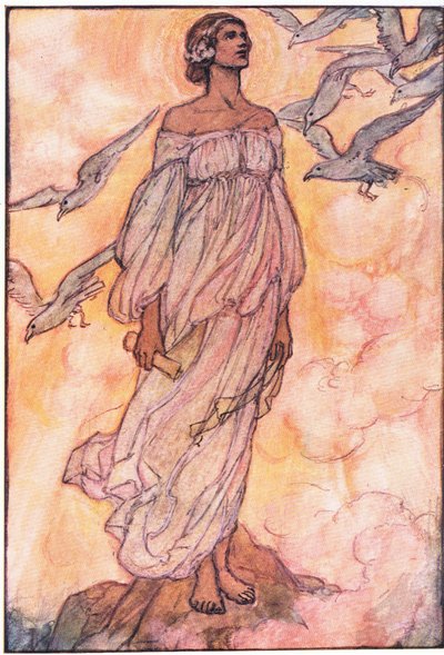 Und die Freiheit erhob sich in diesem August-Sonnenaufgang, ihre schöne kühne Stirn (Der Dichter) von Florence Harrison