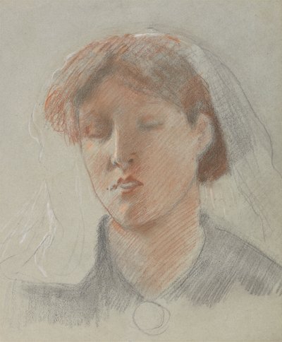 Die Frau des Künstlers Emma an ihrem Hochzeitstag von Ford Madox Brown