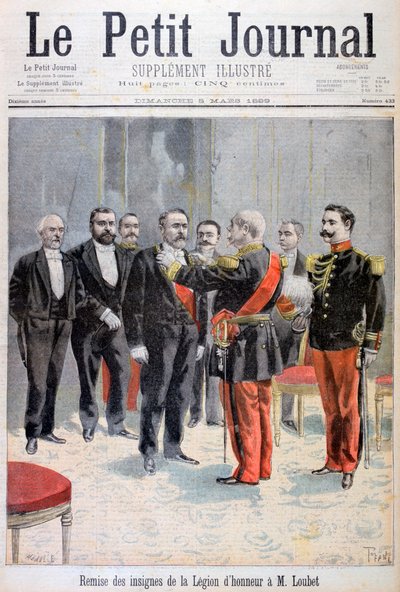 Auszeichnung mit der Ehrenlegion-Medaille durch Emile Loubet, Paris, 1899 von Fortuné Méaulle