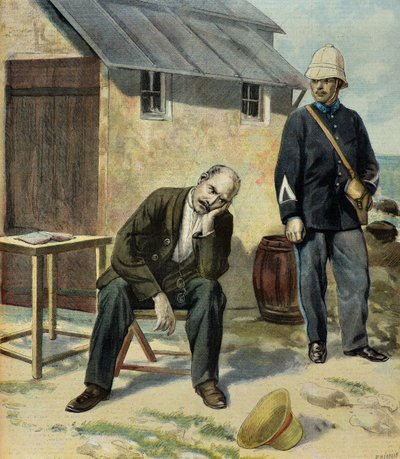 Kapitän Alfred Dreyfus als Gefangener auf der Teufelsinsel von Fortune Louis Meaulle