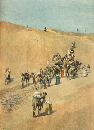 Karawane der Marchand-Mission in der Wüste im Jahr 1898 von Fortune Louis Meaulle