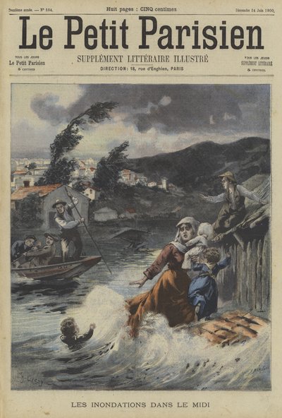 Überschwemmungen in der Region Midi, Frankreich von Fortune Louis Meaulle