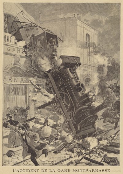 Zugunglück am Gare Montparnasse von Fortune Louis Meaulle