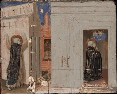 Die Vision von Papst Innozenz III.; Heilige Petrus und Paulus erscheinen dem heiligen Dominikus von Fra Angelico