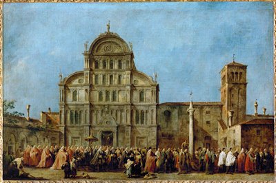 Die Prozession des Dogen von Venedig zur Kirche San Zaccaria am Ostertag von Francesco (circle of) Guardi