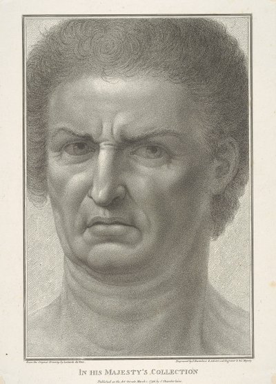 Gesicht eines Mannes, Vorderansicht von Francesco Bartolozzi