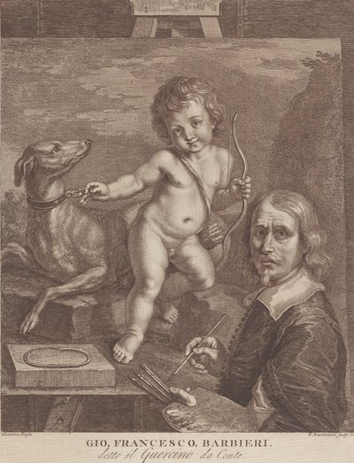 Guercino Selbstporträt, 1790-99 von Francesco Bartolozzi