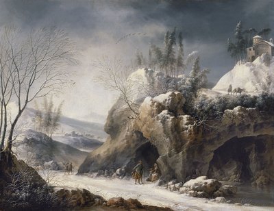Winterlandschaft mit einer Bauernfamilie von Francesco Foschi