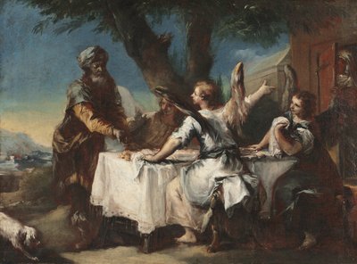 Abraham begrüßt die drei Engel von Francesco Guardi
