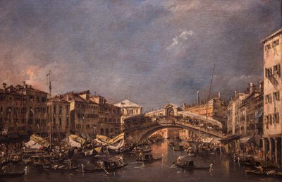 Die Rialtobrücke in Venedig, 1760 von Francesco Guardi