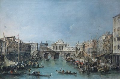 Die Rialto-Brücke nach dem Entwurf von Palladio von Francesco Guardi