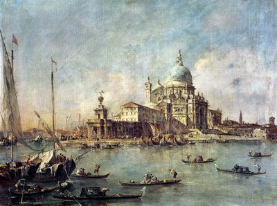 Venedig, Die Punta della Dogana mit Santa Maria della Salute, um 1770 von Francesco Guardi
