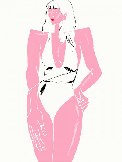 Pinke Modeillustration von Francesco Gulina