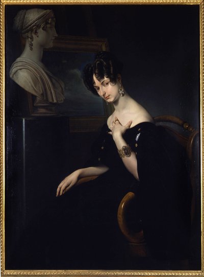 Porträt der Marquise Cristina Trivulzio, Prinzessin von Belgiojoso (Belgien) (1808-1871), italienische Patriotin und Schriftstellerin, Gemälde von Francesco Hayez. in Florenz, Italien von Francesco Hayez