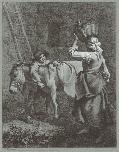 Hirtenjunge spricht mit einem Bauernmädchen, 1764 von Francesco Londonio