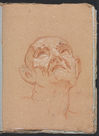 Verona Skizzenbuch: Männlicher Kopf Seite 31, 1760 von Francesco Lorenzi