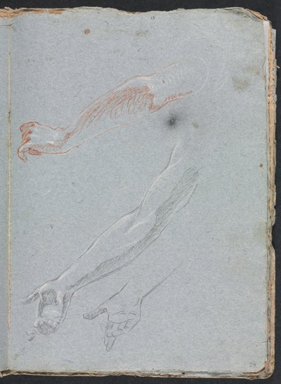 Verona Skizzenbuch: Studie von Händen und Armen Seite 29, 1760 von Francesco Lorenzi