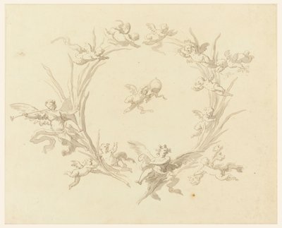 Zeichnung, Studie für Freskendekoration, Quirinalspalast, Rom von Francesco Manno