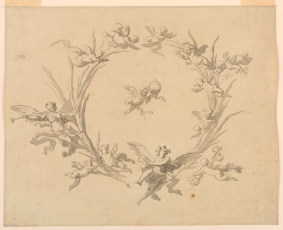 Zeichnung, Studie für Freskendekoration, Quirinalspalast, Rom von Francesco Manno