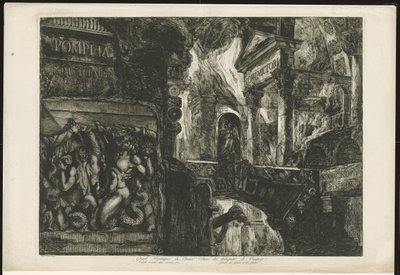 Titelblatt mit Tempel und Baufragmenten von Francesco Piranesi