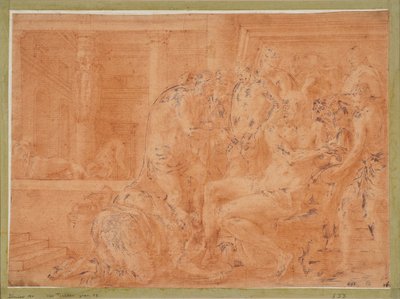 Odysseus wäscht seine Hände von Francesco Primaticcio