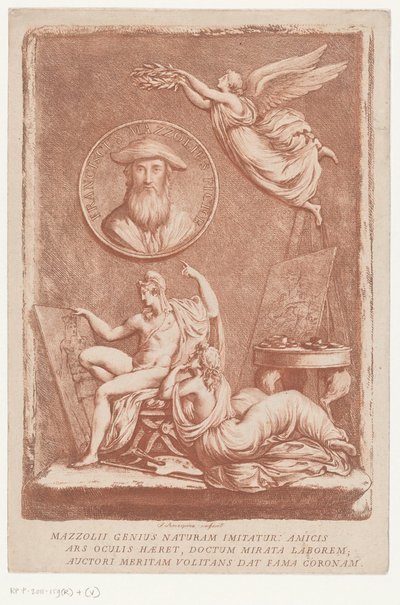 Allegorie auf den Künstler Francesco Mazzoli, bekannt als Parmigianino von Francesco Rosaspina