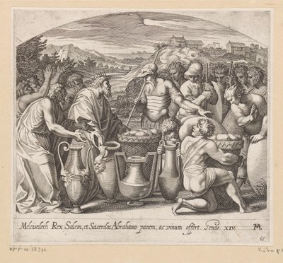 Abrahams Begegnung mit Melchisedek von Francesco Villamena