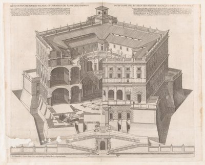 Speculum Romanae Magnificentiae: Farnese-Palast, 16. Jahrhundert von Francesco Villamena