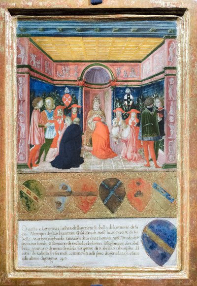 Pius II. ernennt seinen Neffen Francesco Tedeschini Piccolomini zum Kardinal, ca. 1485-90 von Francesco di Giorgio Martini