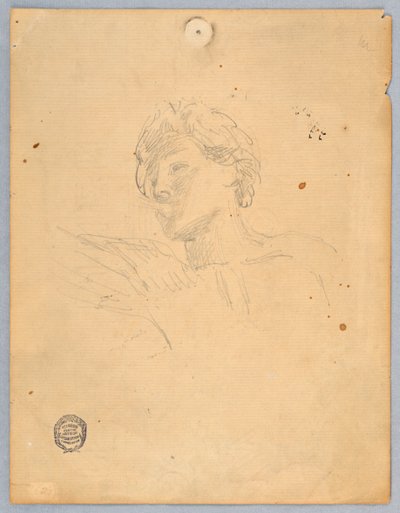 Skizze für den Kopf eines Engels von Francis Augustus Lathrop