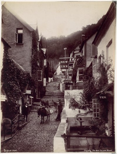 Clovelly, Das Neue Gasthaus und Straße von Francis Bedford
