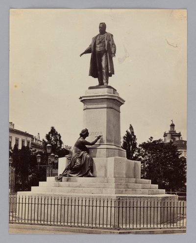 Mailand. Antonio Tantardini (1829-1879) und Odoardo Tabacchi (1831-1905), Denkmal für Camillo Benso Conte di Cavour, italienischer Politiker und Unternehmer von Francis Frith