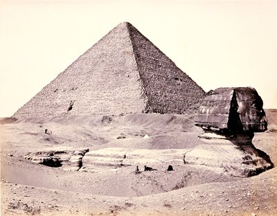 Die Große Pyramide und die Große Sphinx von Südwesten von Francis Frith