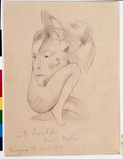 Transparenzen: Gesicht eines Mannes überlagert mit dem Körper einer nackten Frau von Francis Picabia