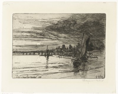 Brücke über die Themse von Francis Seymour Haden (Sir) (signed by artist)