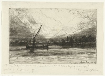 Sonnenuntergang an der Themse von Francis Seymour Haden (Sir) (signed by artist)