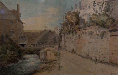 Exeter zwischen dem Quay Gate und dem West Gate. Außerhalb der Stadtmauern von Francis Towne