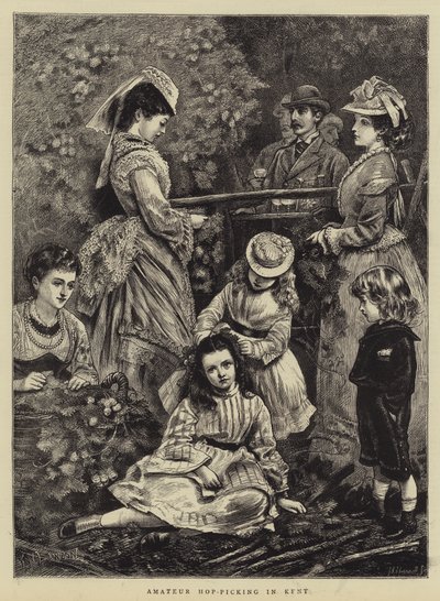 Amateur-Hopfenpflücken in Kent von Francis Wilfred Lawson